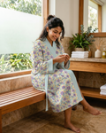 Sintra 100% Cotton Bathrobe Blue