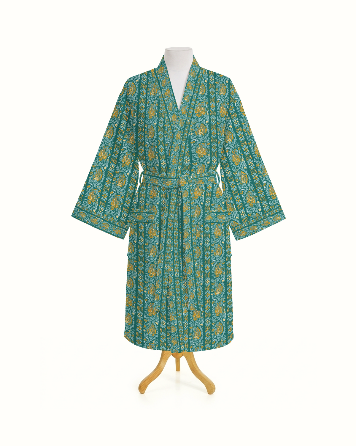 Fable Green 100% Cotton Waffle Bathrobe