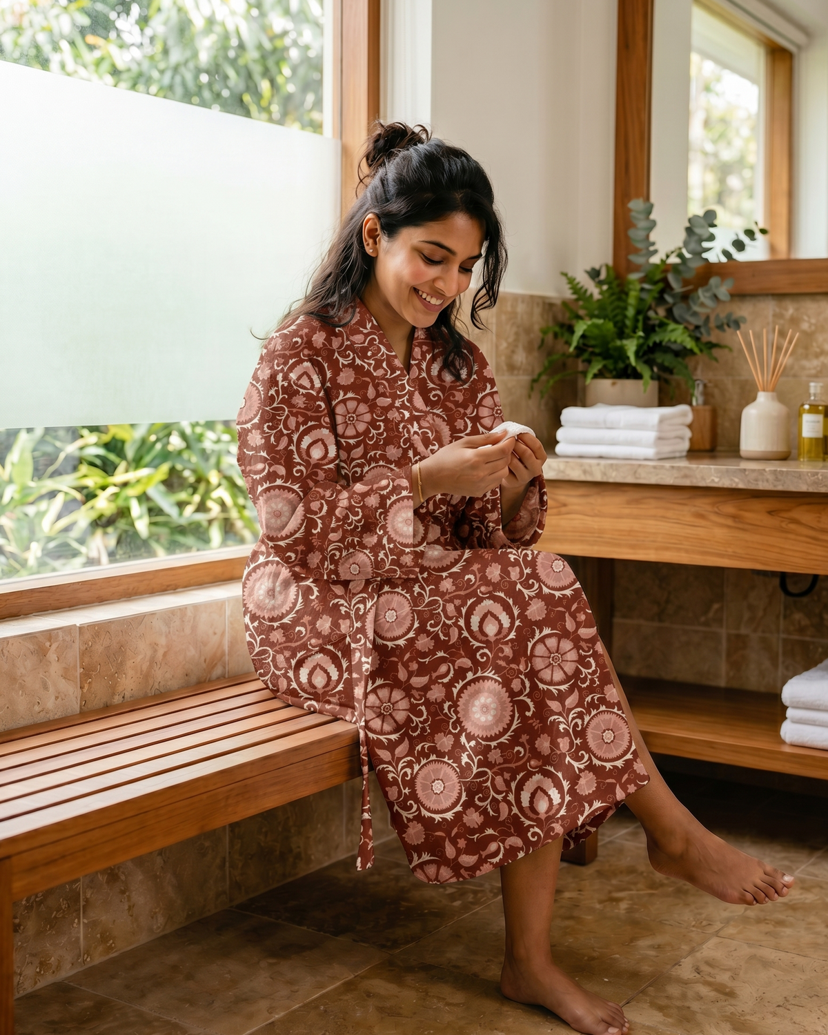 Tangier 100% Cotton Waffle Bathrobe