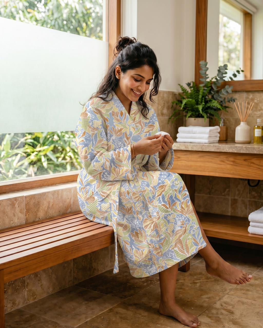 Sundial 100% Cotton Waffle Bathrobe