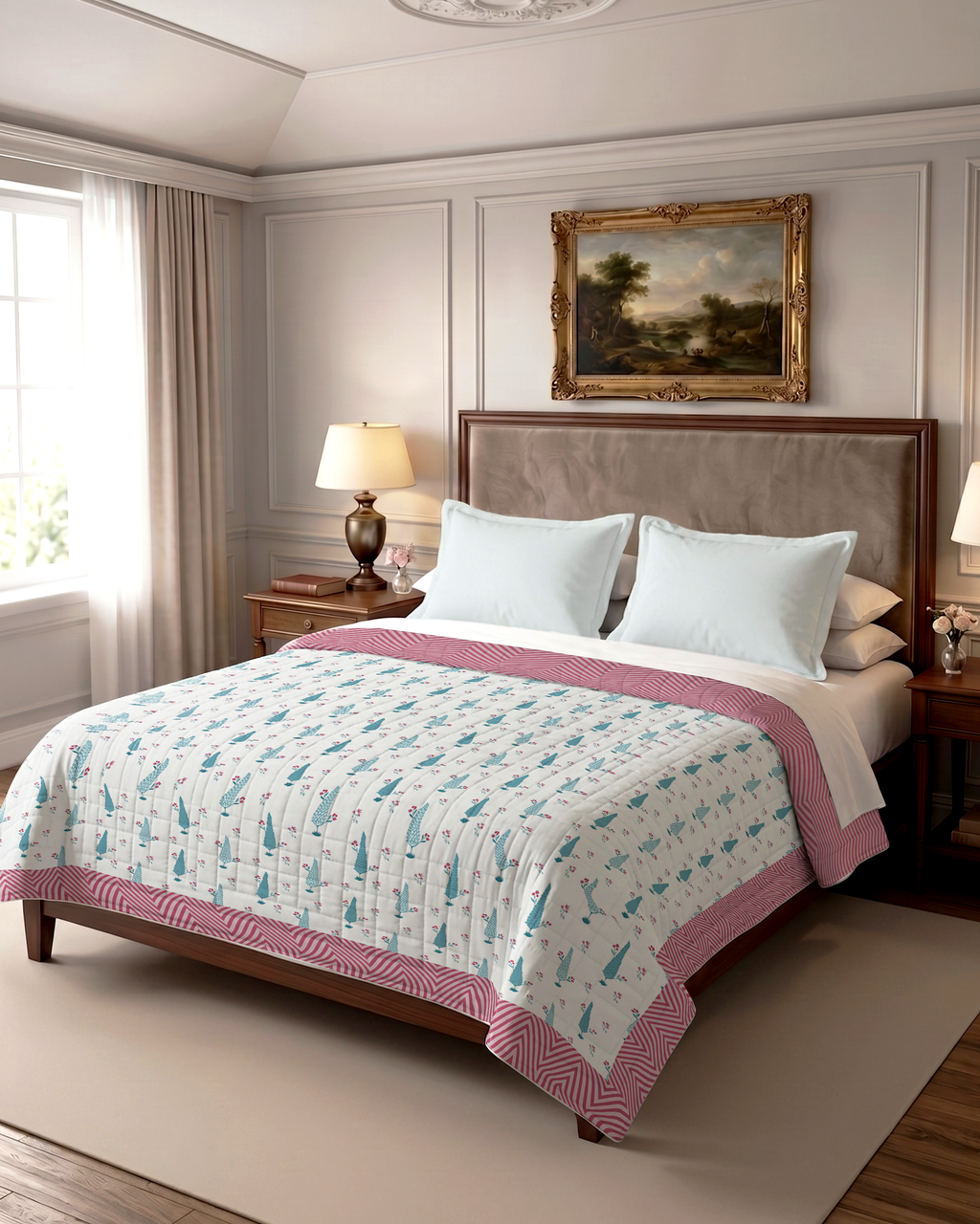 Pine Tree Reversible 100% Cotton Quilt