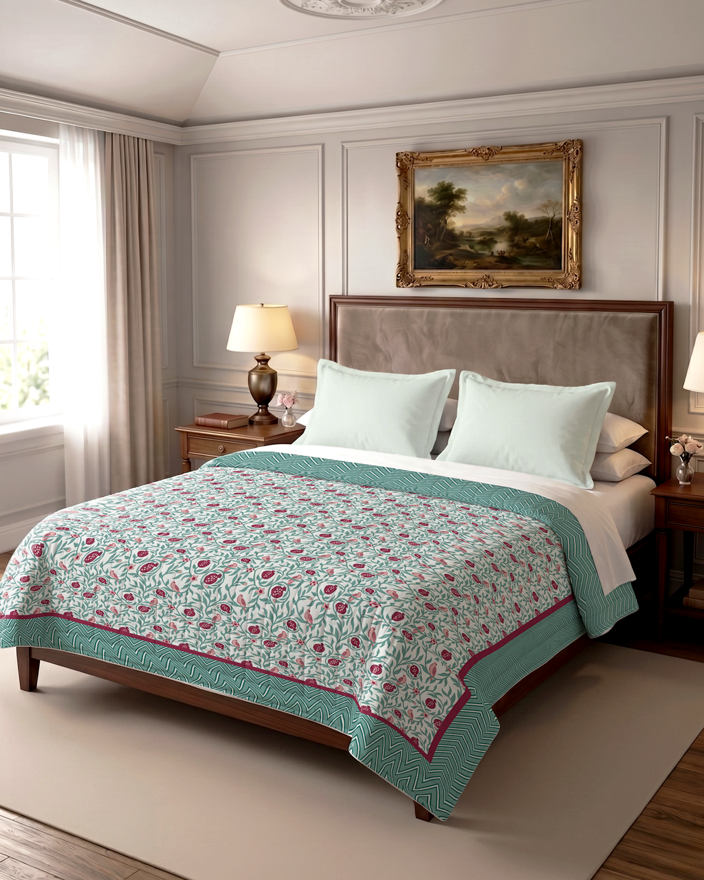 Evergreen Cotton Reversible 100% Cotton Quilt