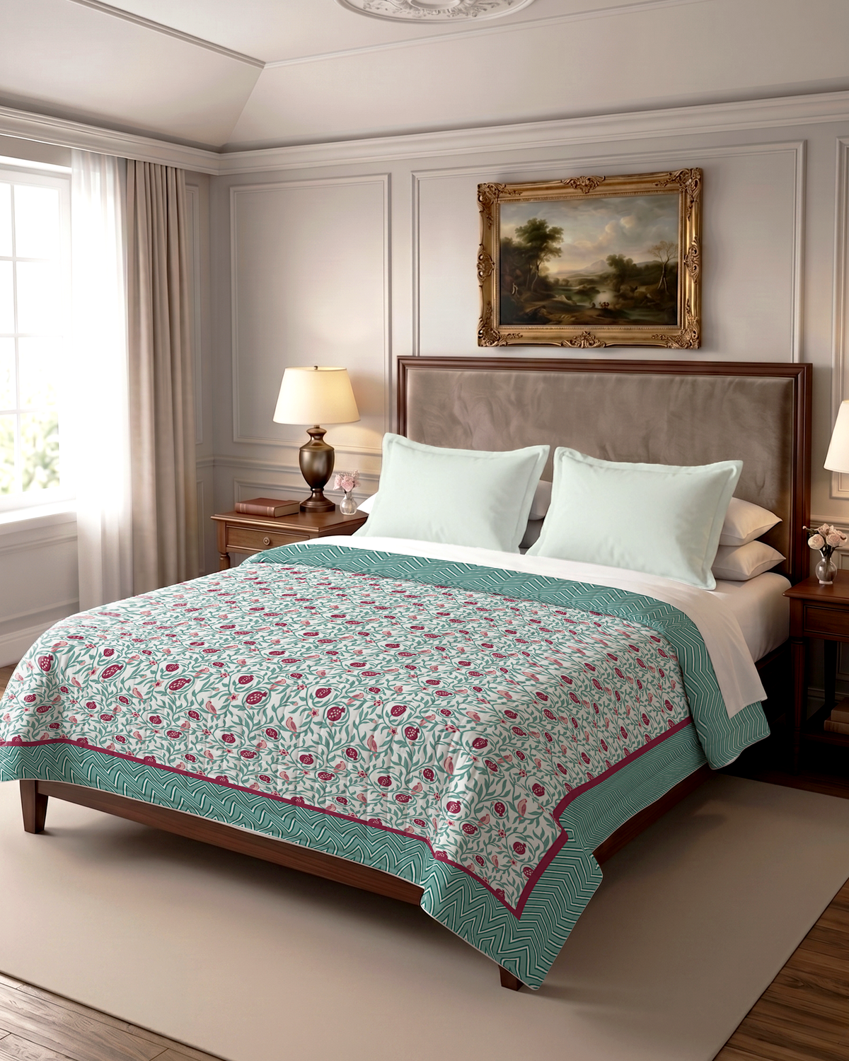 Evergreen Cotton Reversible 100% Cotton Quilt