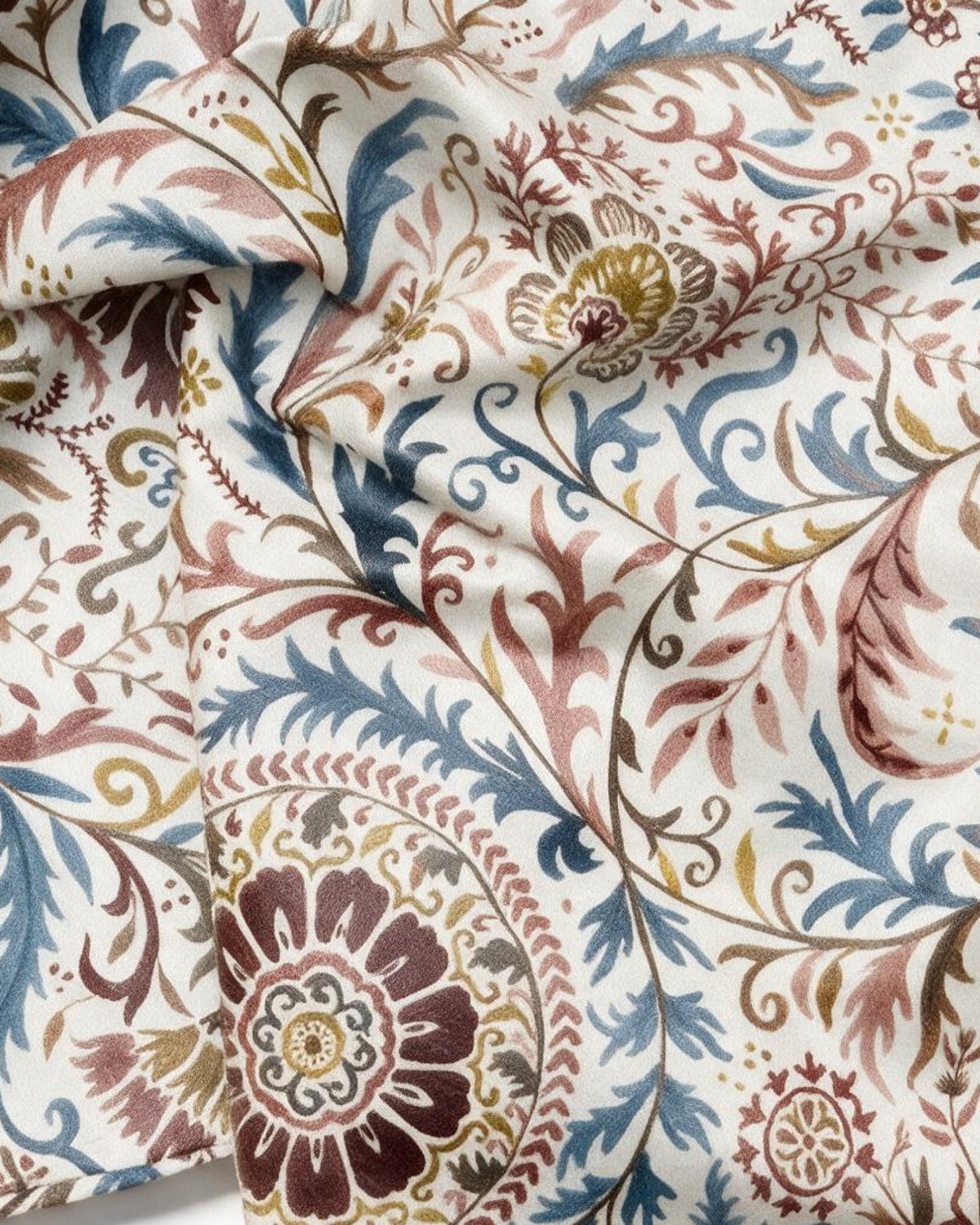 Suzani Red Cotton Water-repellent  Round Table Cover