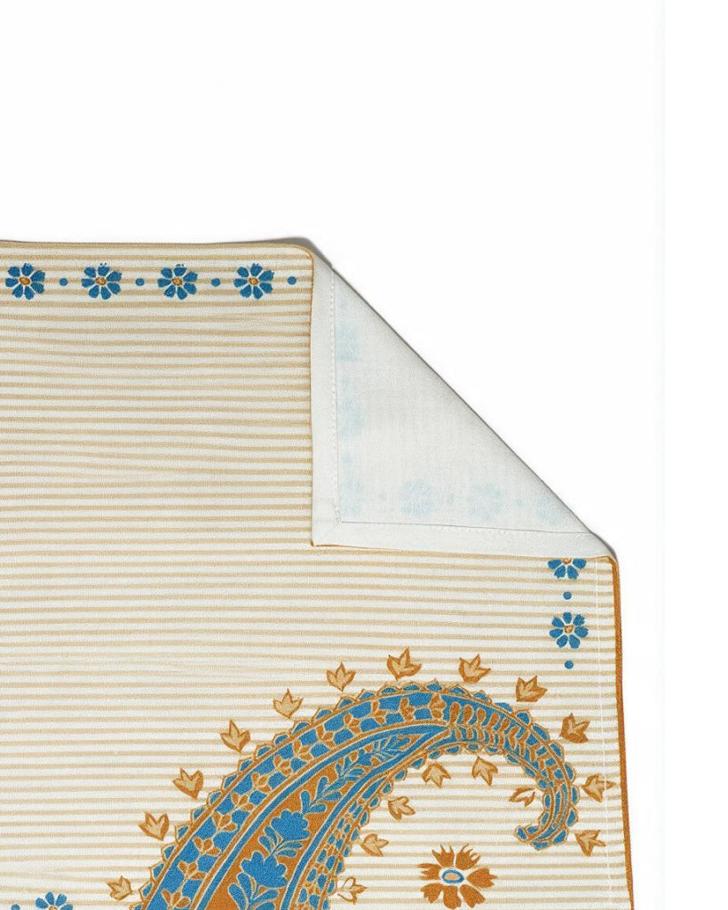 Paisley Teal Cotton Table Water-repellent Placemat Set of 6