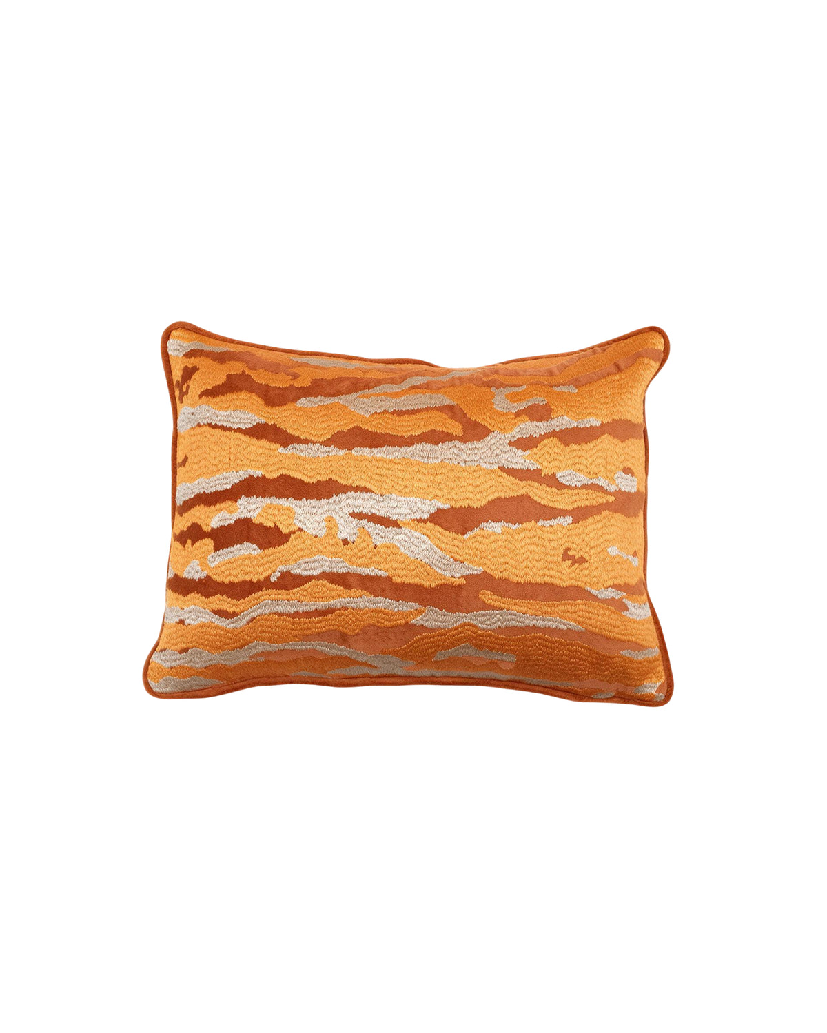 Landscape Mustard velvet embroiderred cushion cover