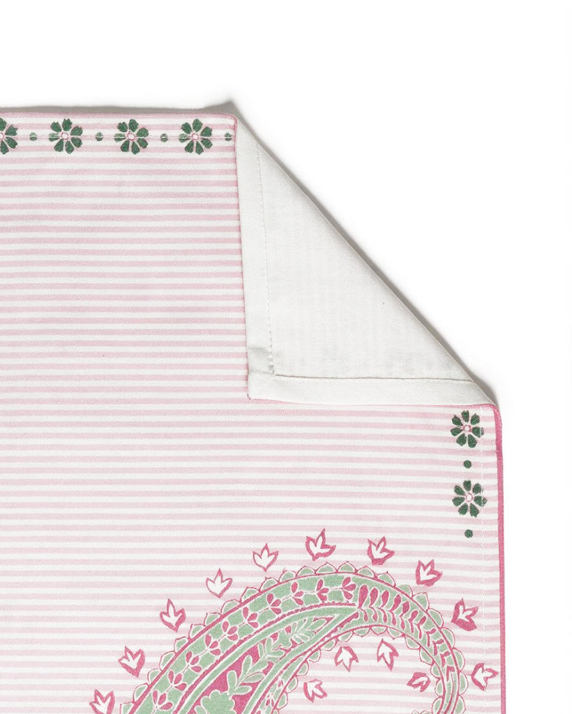 Paisley Pink Cotton Table Water-repellent Placemat Set of 6