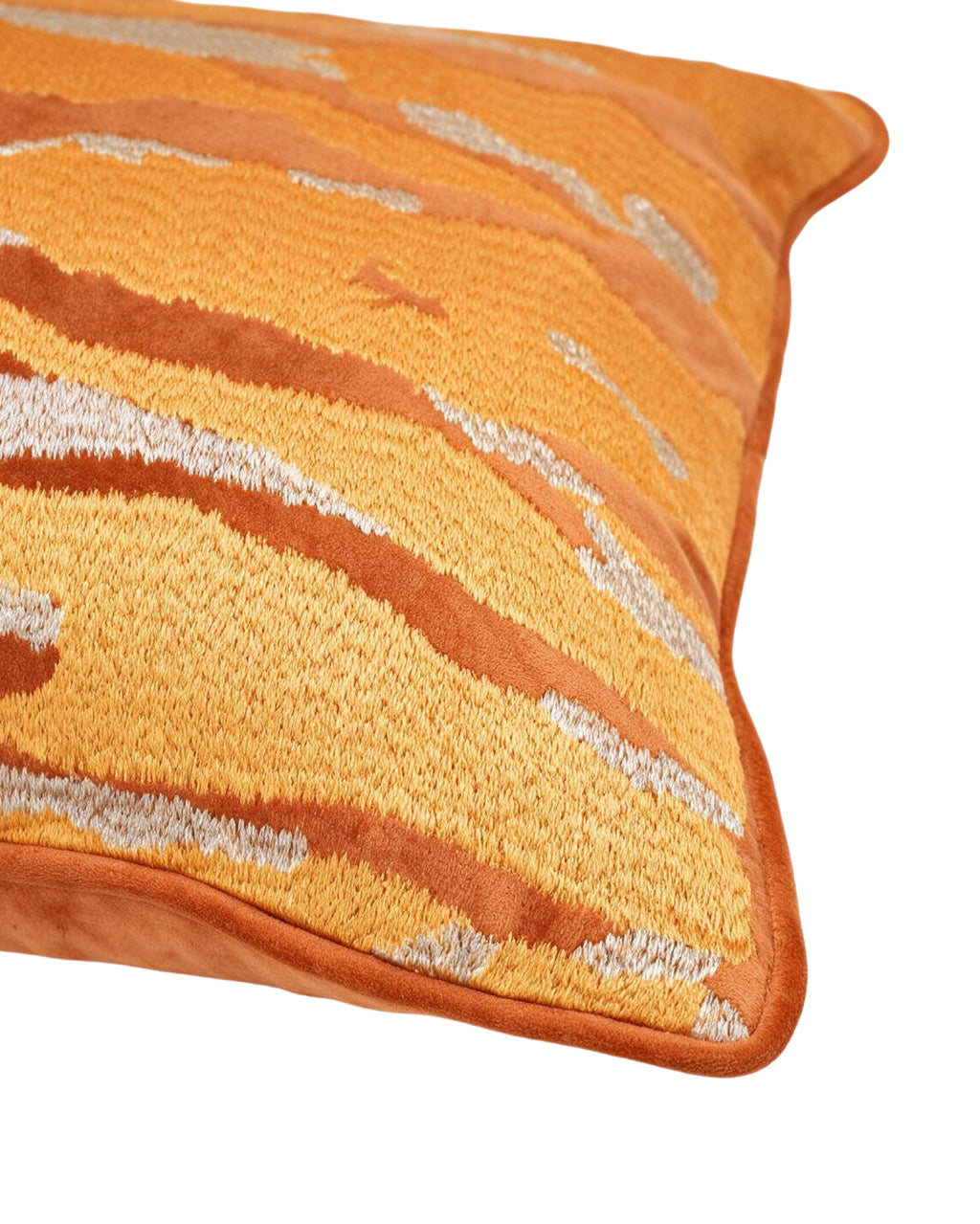 Landscape Mustard velvet embroiderred cushion cover