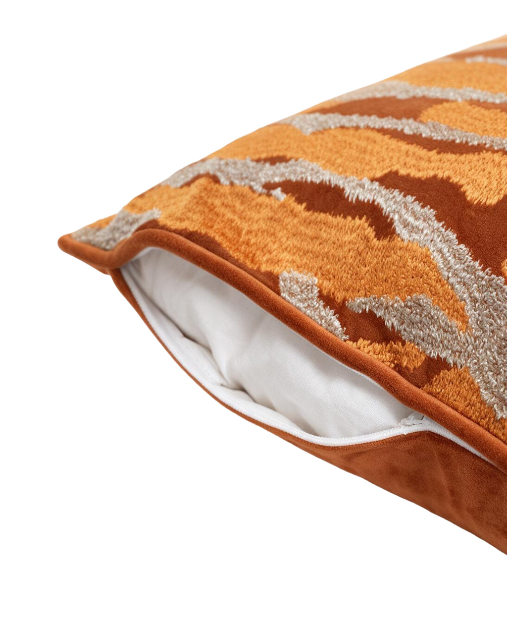 Landscape Mustard velvet embroiderred cushion cover