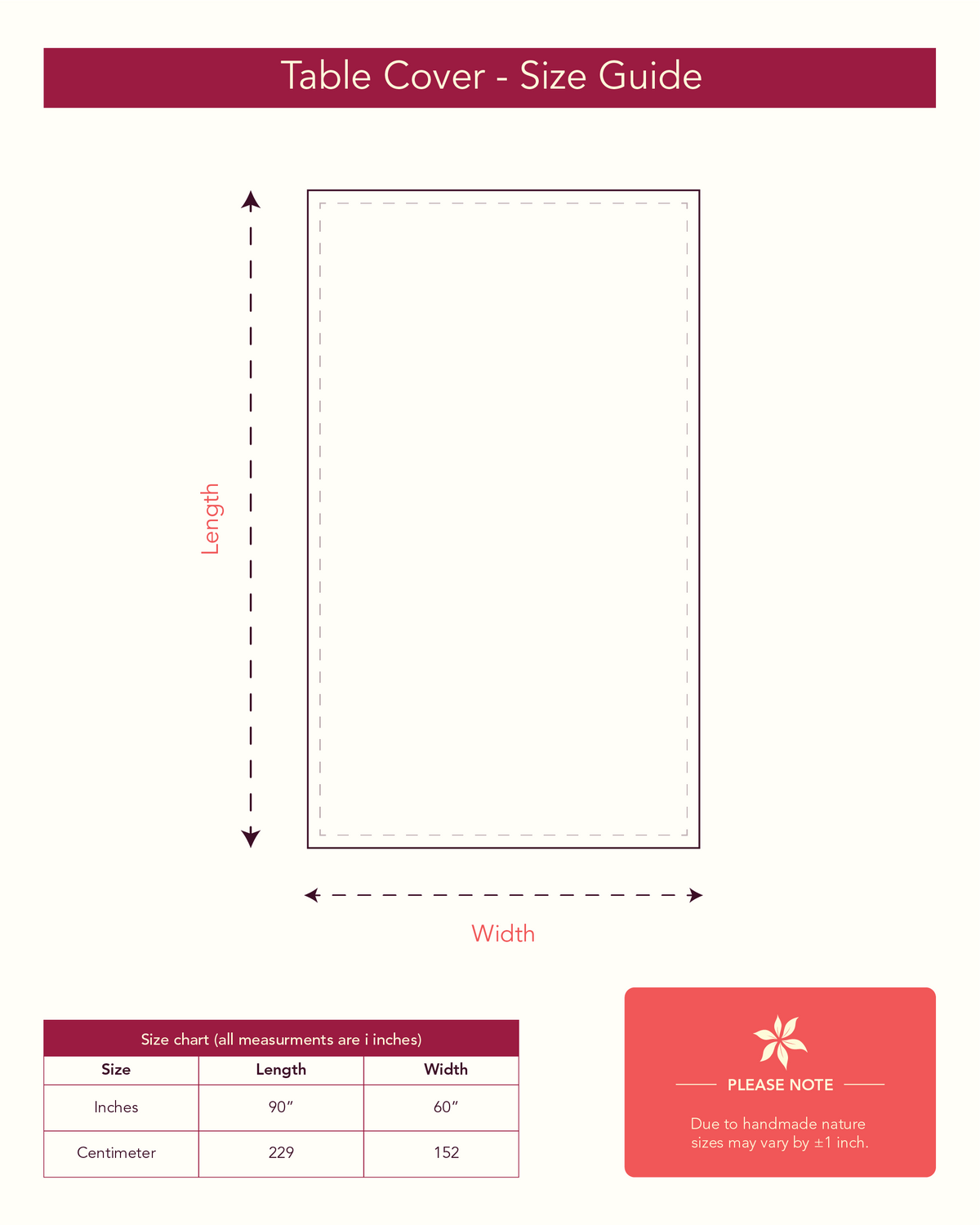Evergreen Pink Water-repellent Cotton Table Cloth