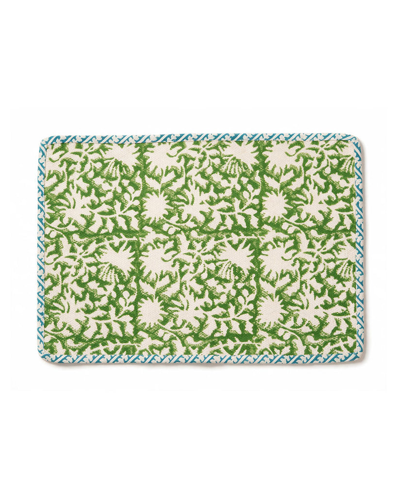 Blue  Dari Block Printed Reversible Placemat Set of 6